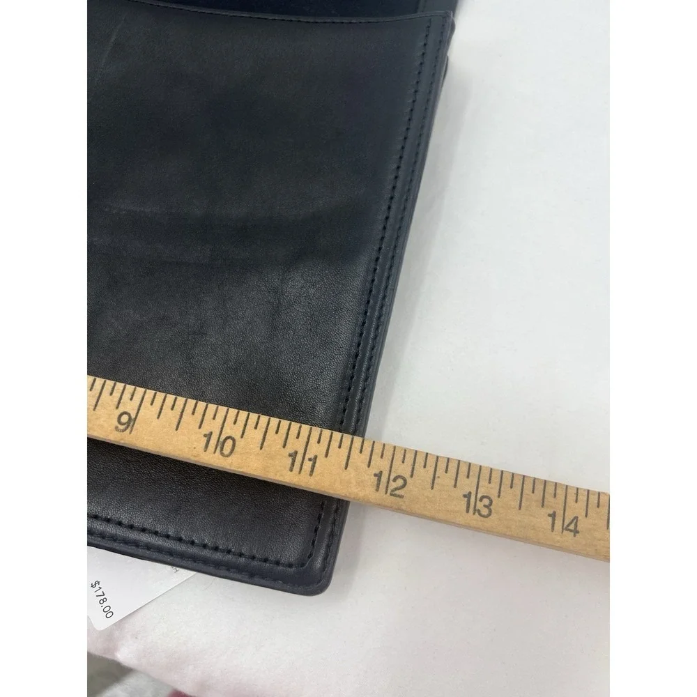 Coach Black Leather Univ Clutch Document Toggle 61987 Unisex Bag Purse